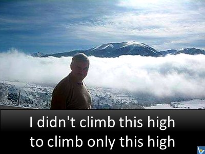 Vadim Kotelnikov messageful image climbing mountains above clowds