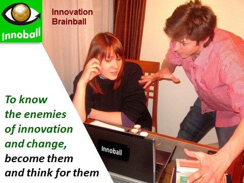 Innovation enemies become and think, Innoball, Innovation Brainball game, Vadim Kotelnikov Dennis
